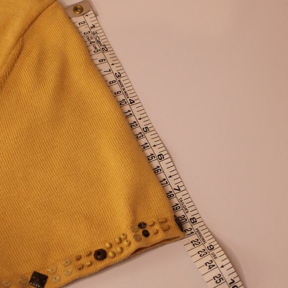 VTG Alfred Dunner Maize Short Sleeve Bead Embroidered Sweater Sz S - Picture 6 of 7